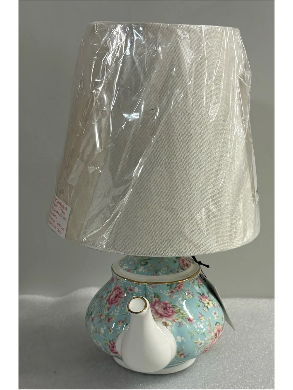 Karma Home Rechargeable Teapot Lamp in French Country Floral ~ NWT